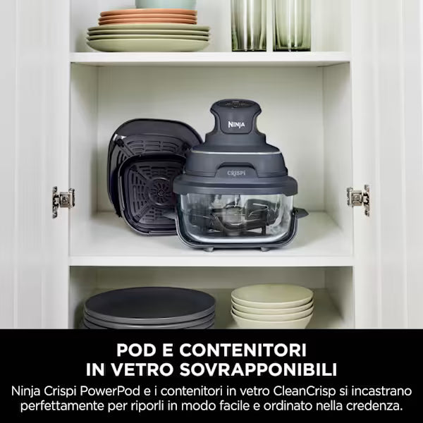 Friggitrice ad aria portatile 4 in 1 in vetro Ninja CRISPi Blu FN101EUGY