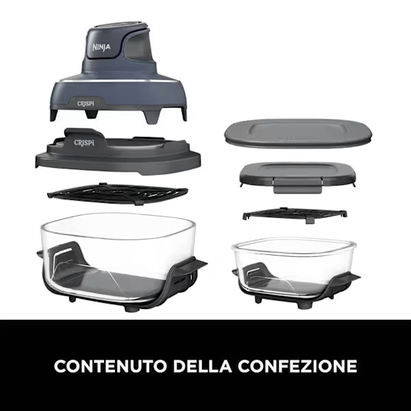 Friggitrice ad aria portatile 4 in 1 in vetro Ninja CRISPi Blu FN101EUGY